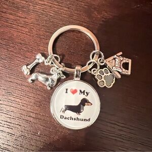 5/$25 I love my Dachshund Keychain with charms